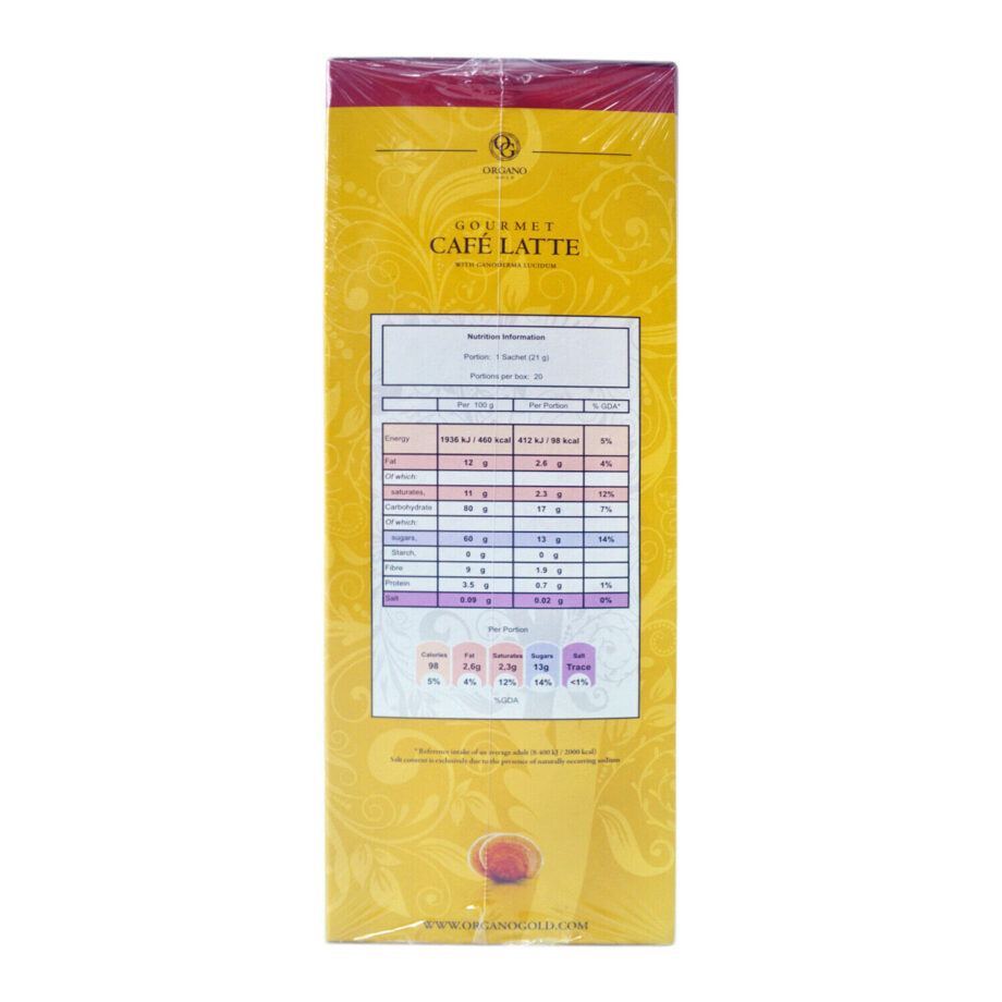 Organo Gold Cafe Latte Ganoderma Lucidum Gourmet Coffee 1 box (20 sachet)
